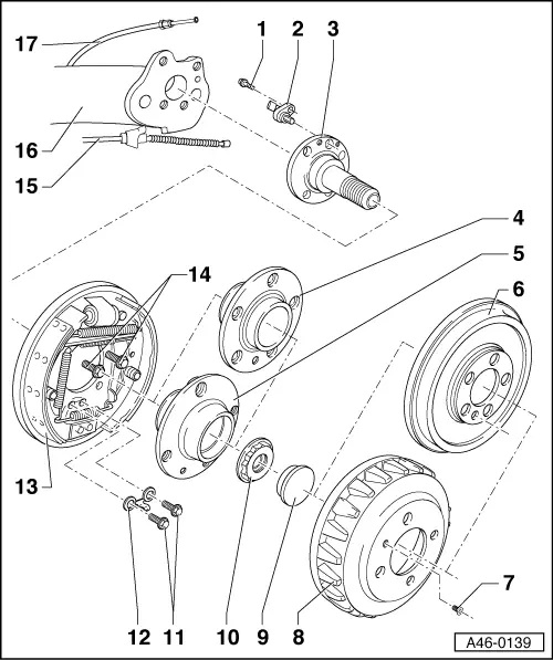 Audi Manuals > A2 > Brake system > Brake, brake mechanics