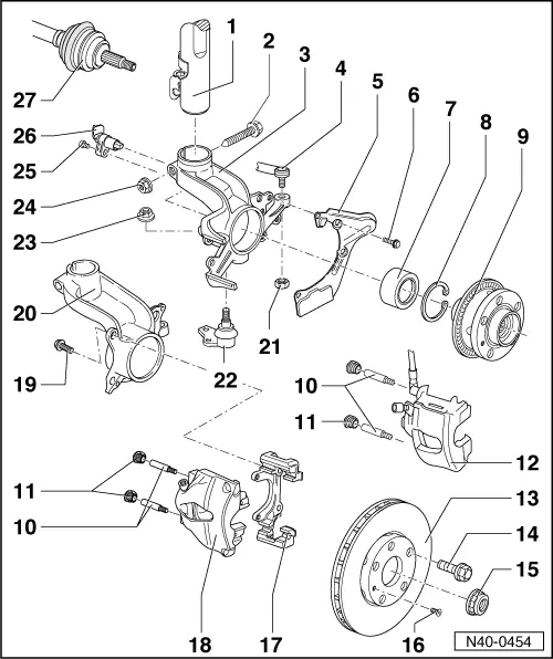 Audi Manuals > A3 Mk1 > Running gear, frontwheel drive and
