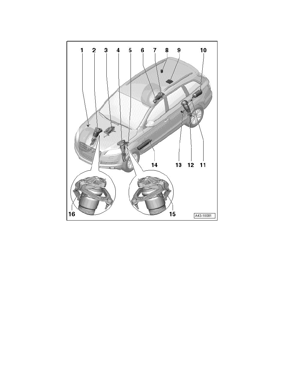 Audi Manuals > Q7 Quattro V84.2L (BAR) (2008) > Sensors and