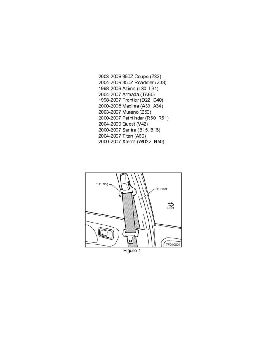 2002 Nissan frontier seat belt #5