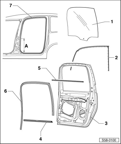Skoda Manuals > Fabia Mk2 > Body > Body Work > Rear door
