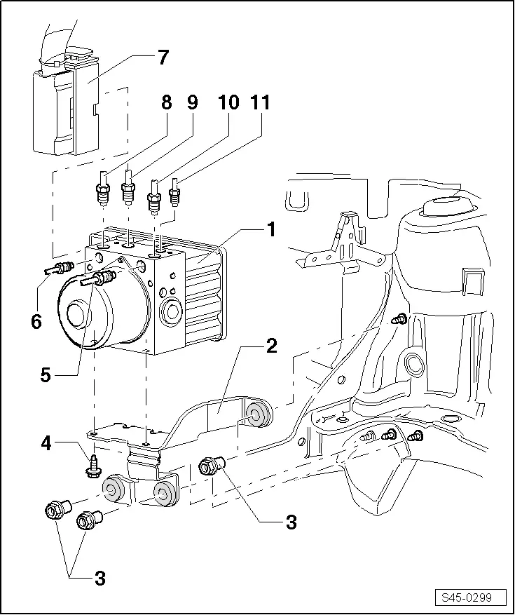 Skoda Manuals > Octavia Mk1 > Brake systems > ABS, ADR, TCS