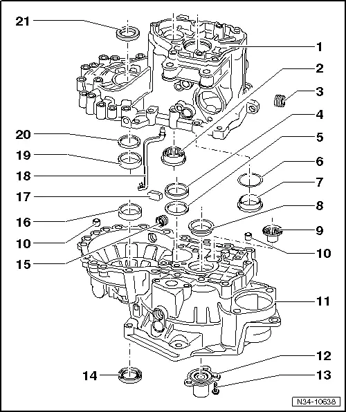 Skoda Manuals > Octavia Mk2 > Power transmission > Gearbox 02S