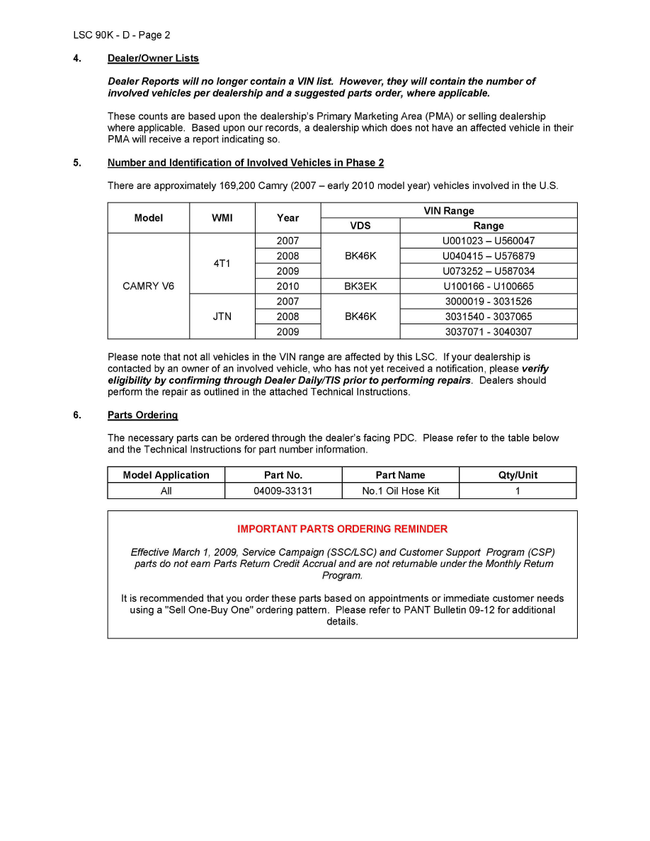 2006 toyota rav4 technical service bulletin #5