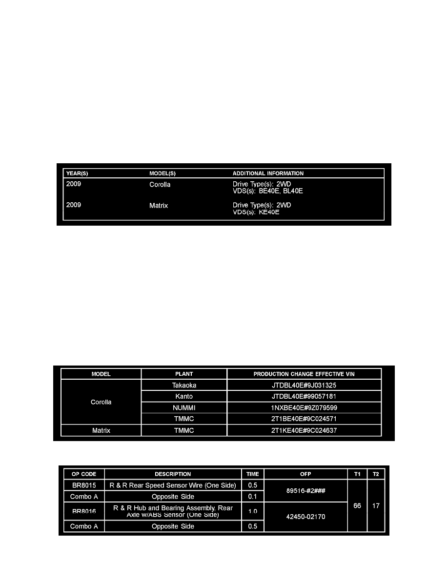 2009 toyota matrix technical service bulletins #5