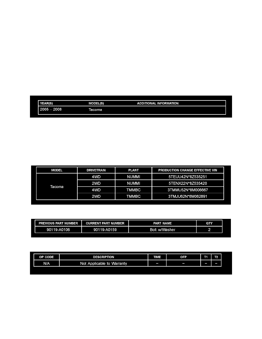 2006 toyota tacoma technical service bulletins #2