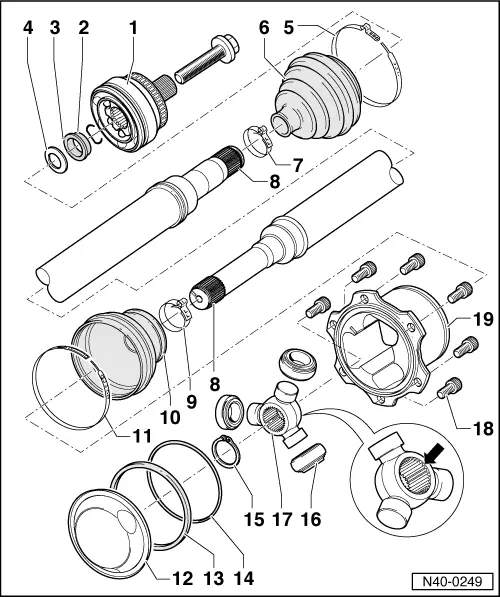 Volkswagen Manuals > Golf Mk3 > Running gear > Front suspension, drive shafts