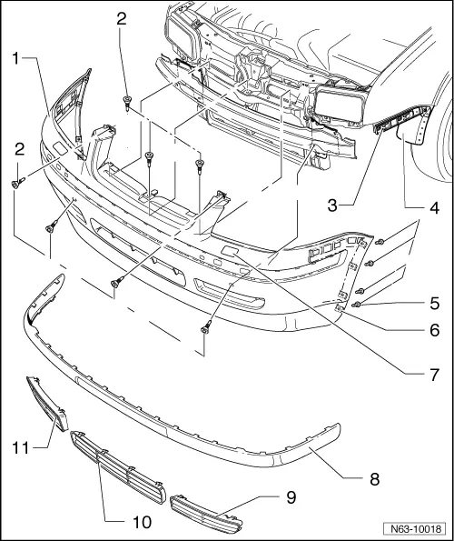 Volkswagen Manuals > Golf Mk4 > Body > General body repairs