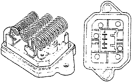Illustration of the heating/ventilation fan speed adjustment resistance component