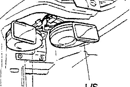 Diagram showing horn locations marked R/D and L/S