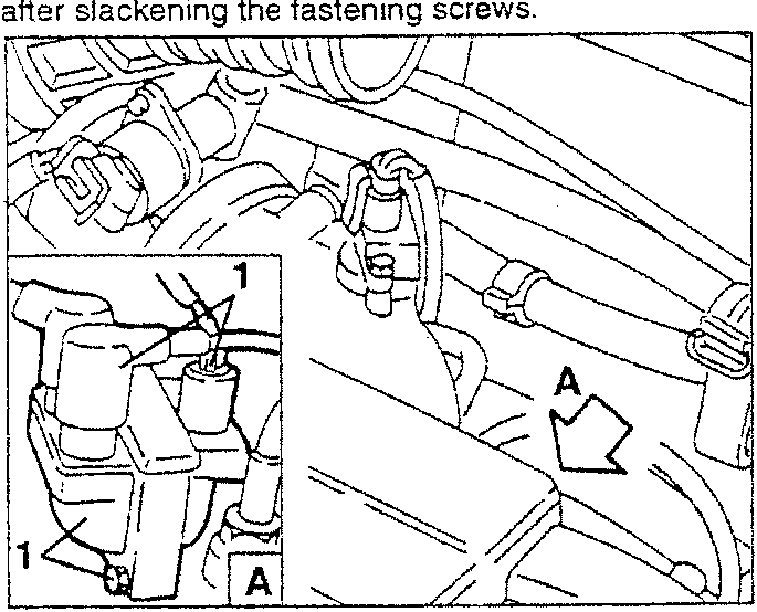 Left ignition coil removal with electrical connection and spark plug cables disconnected