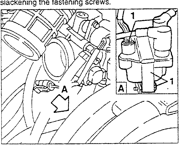 Right ignition coil removal with electrical connection and spark plug cables disconnected