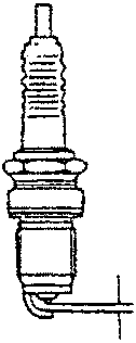 Spark plug with electrode gap marked 0.7 mm