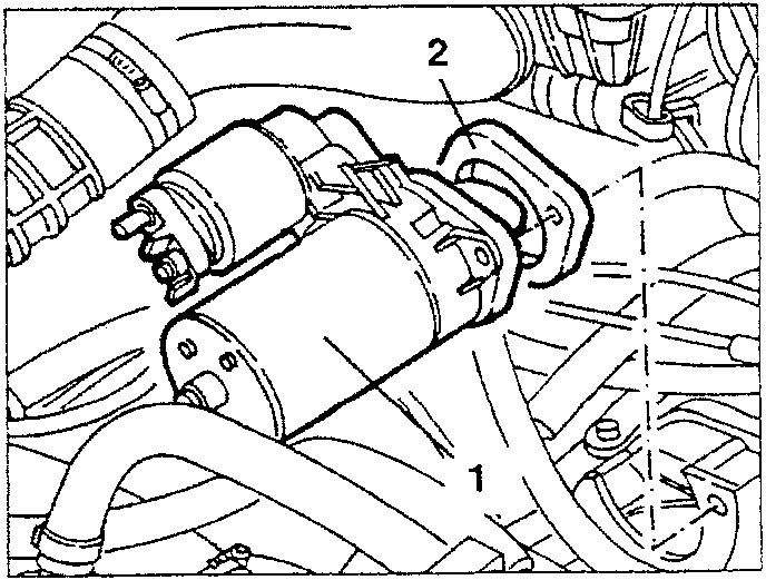 Starter motor and spacer