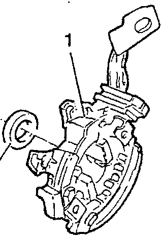 Diagram showing brush holder plate and felt seal on rotor