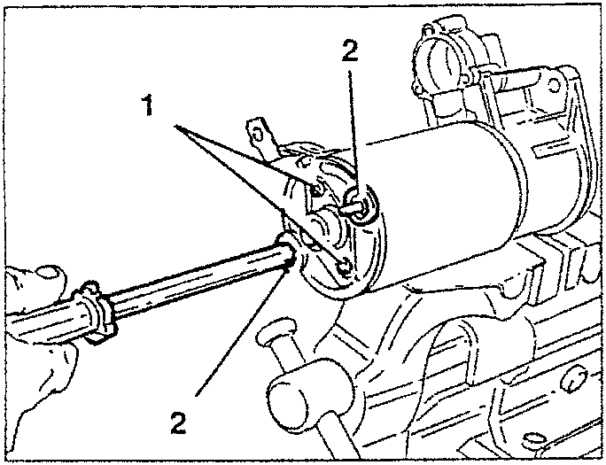 Diagram showing hand using tool to slacken screws on rotor assembly