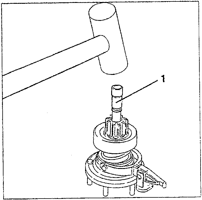 Diagram showing hammering starter coupling stop ring