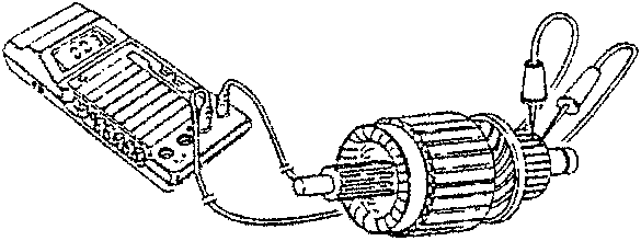 Tester connected to rotor with probes