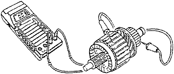 Tester connected to rotor with probes