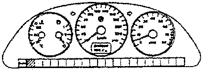 Instrument cluster showing warning light