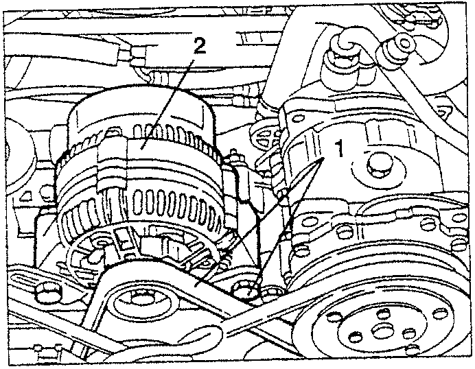 Alternator with drive belt