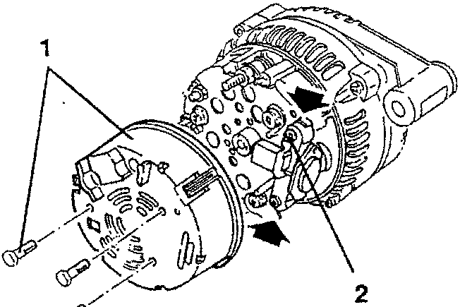 Alternator with numbered parts 1 and 2