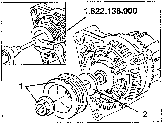 Alternator with tool 1.822.138.000 shown