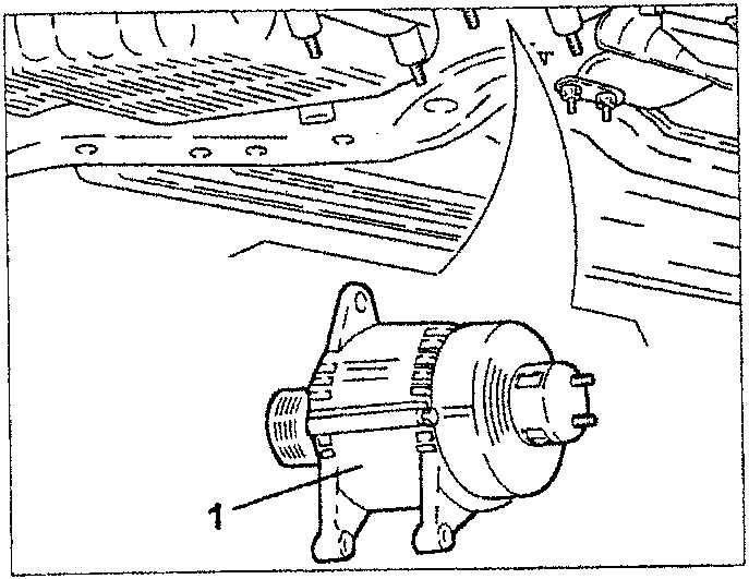 Alternator being removed