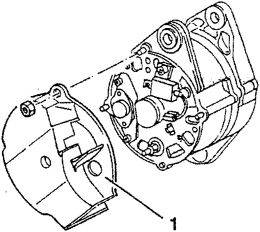 Diagram showing an alternator with a protective cap being removed