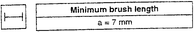 Diagram showing a brush with a measurement line labeled 'a'