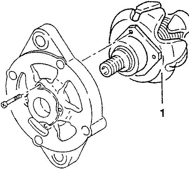 Diagram showing a rotor being removed from a support bracket