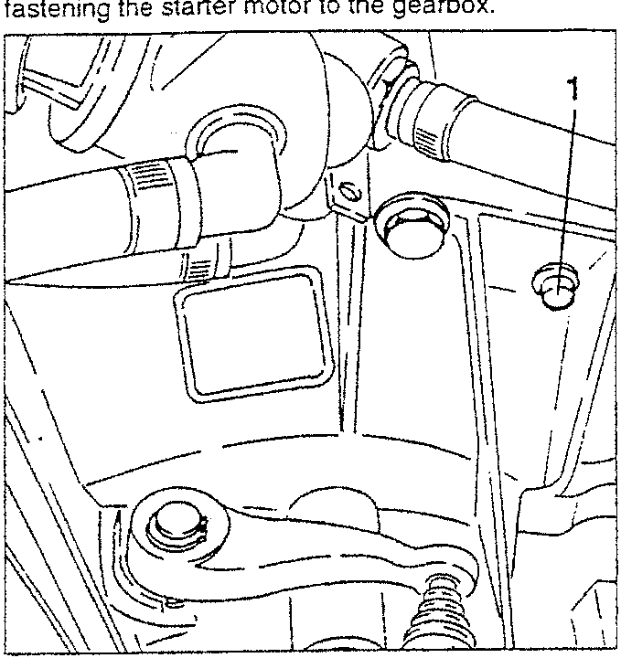 Starter motor and gearbox connection