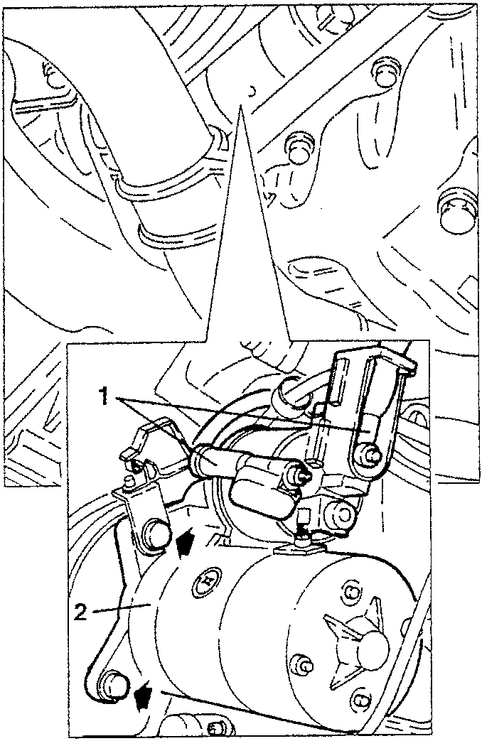 Starter motor removal with screws