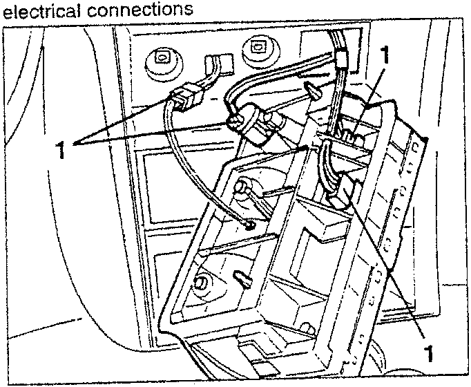 Ashtray support with electrical connections