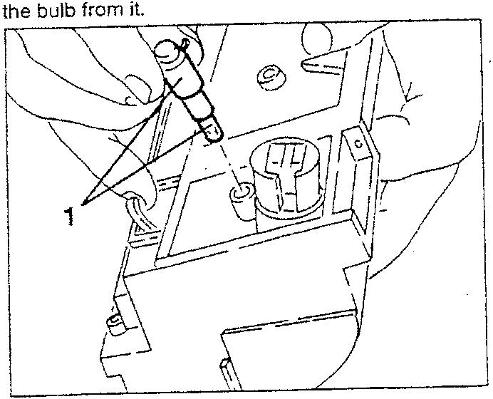 Bulb being removed from holder