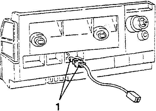 Diagram showing a car's dashboard with a wire connected to a bulb holder, labeled '1' pointing to the connection point.