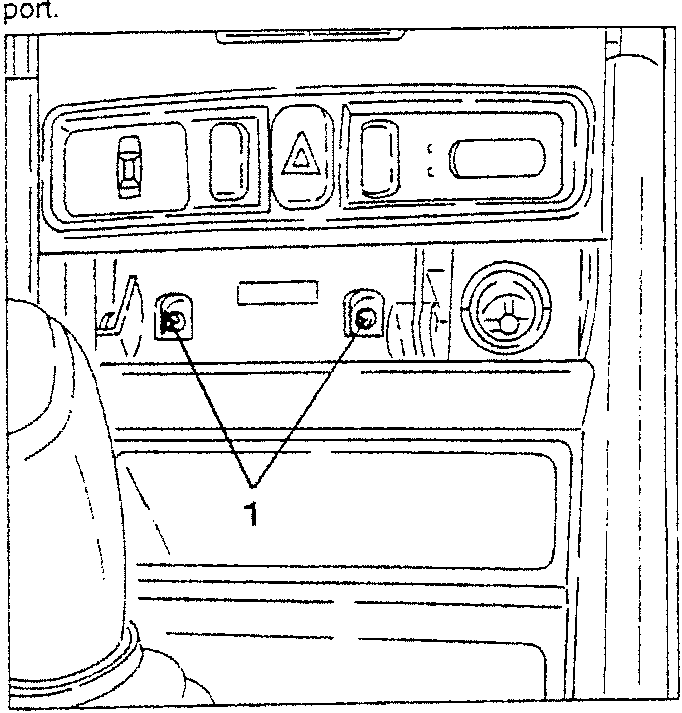 Diagram showing slacking screws on ashtray support