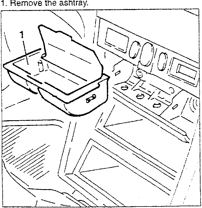 Diagram showing removal of ashtray