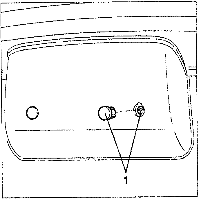 Third stop light assembly showing two plastic caps and fastening screws