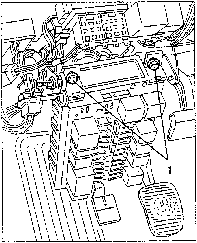 Fuse box with cable bracket and electrical connections