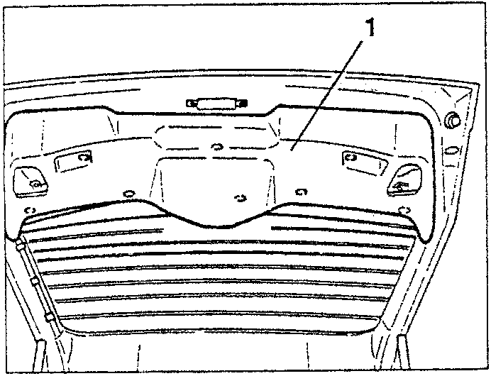 Interior view showing inner trim with plastic nails