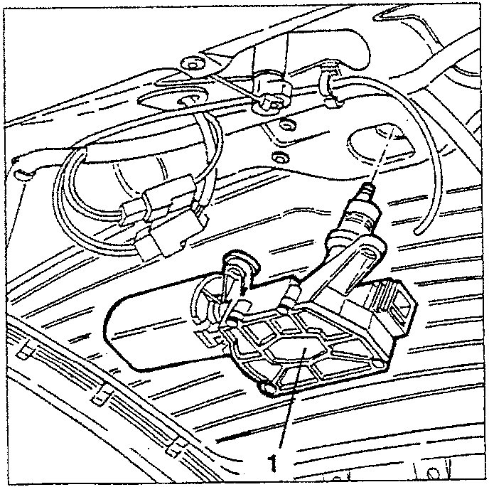 Diagram showing rearscreen motor being removed
