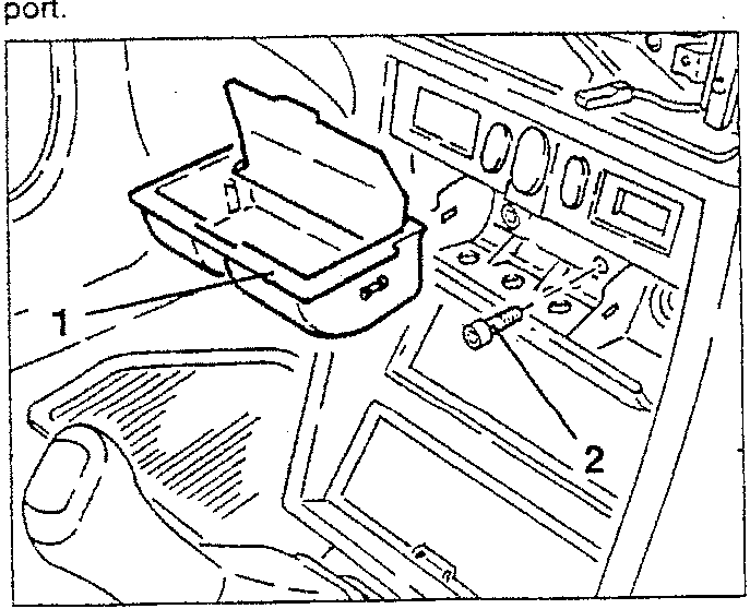 Car interior diagram showing glove compartment and radio controls
