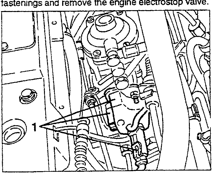 Engine electrostop valve removal illustration