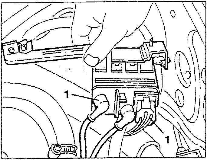 Control unit with wires and hand removing it