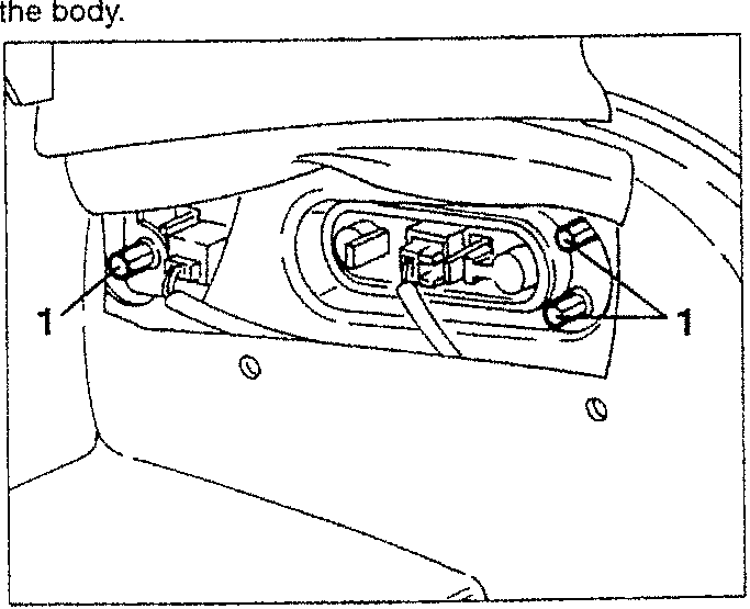 Diagram showing the tail light cluster with four nuts labeled 1