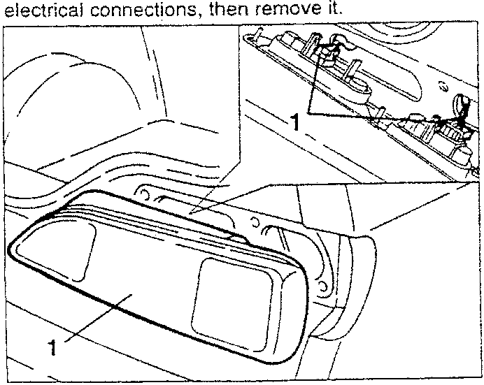 Diagram showing the tail light cluster being withdrawn from the car to disconnect electrical connections