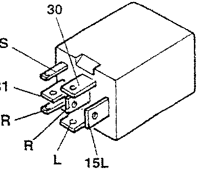Hazard warning light and indicator flasher N13 with labeled parts: HWS, 30, 31, 15R, R, L, 15L