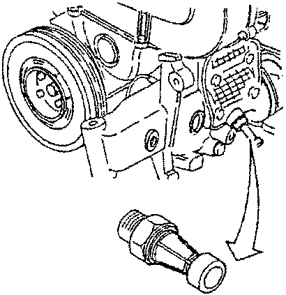 TD engine with oil pressure contact and sensor shown