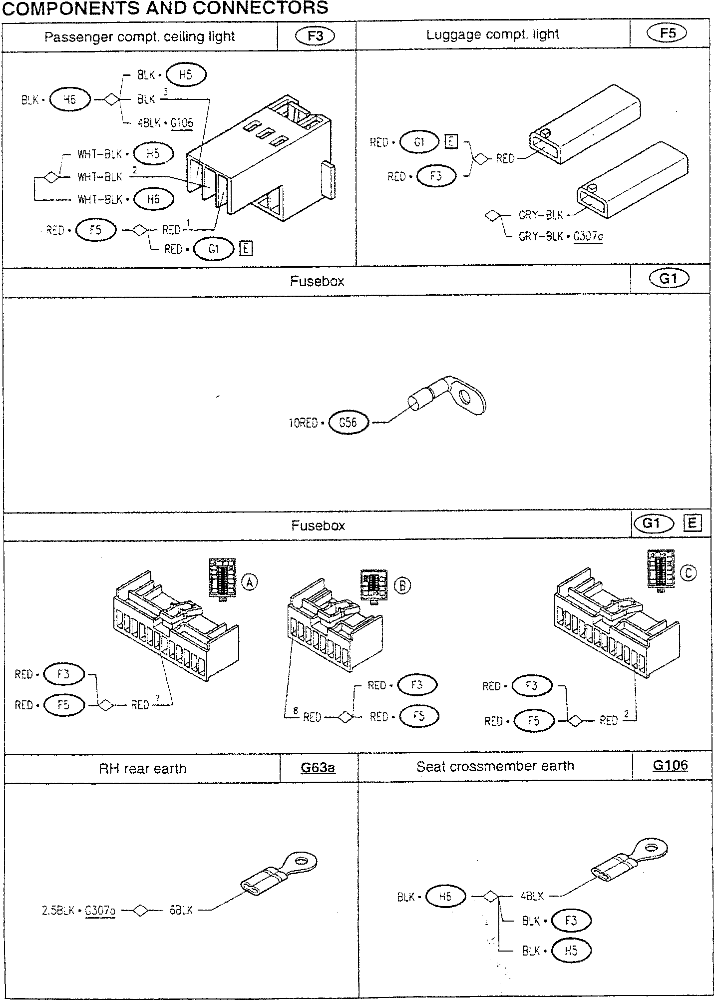 Passenger compartment ceiling light wiring diagram